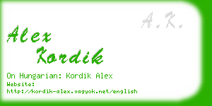 alex kordik business card